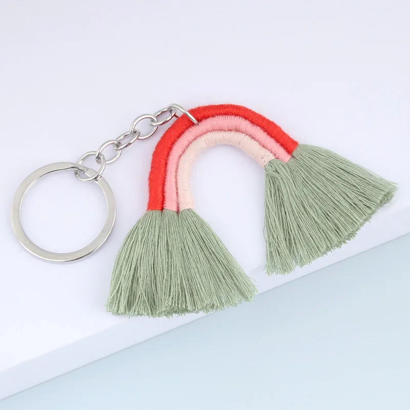 Rainbow Tassel Keychain