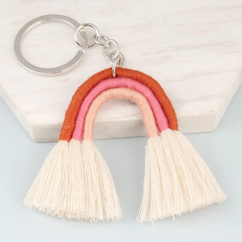 Rainbow Tassel Keychain