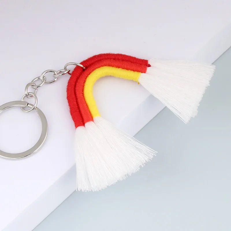 Rainbow Tassel Keychain