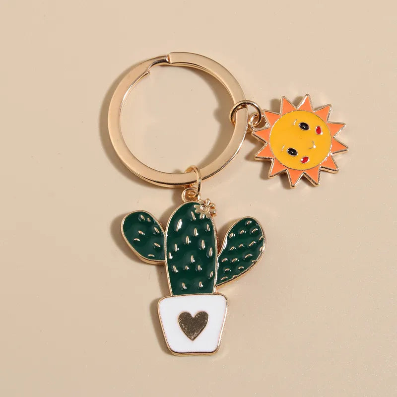 Sun Cactus Keychain