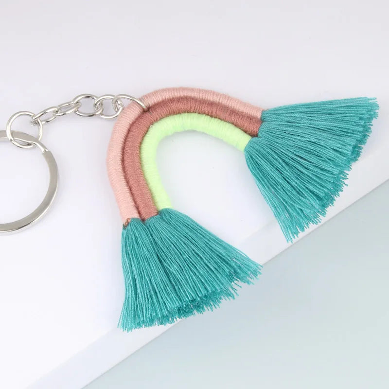 Rainbow Tassel Keychain