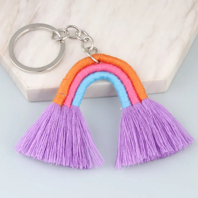 Rainbow Tassel Keychain