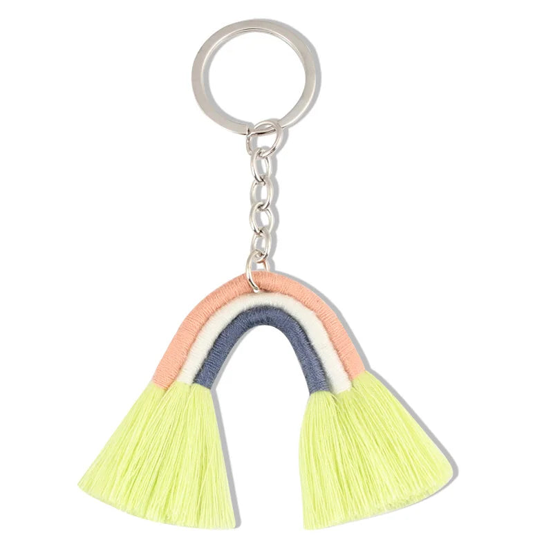 Rainbow Tassel Keychain