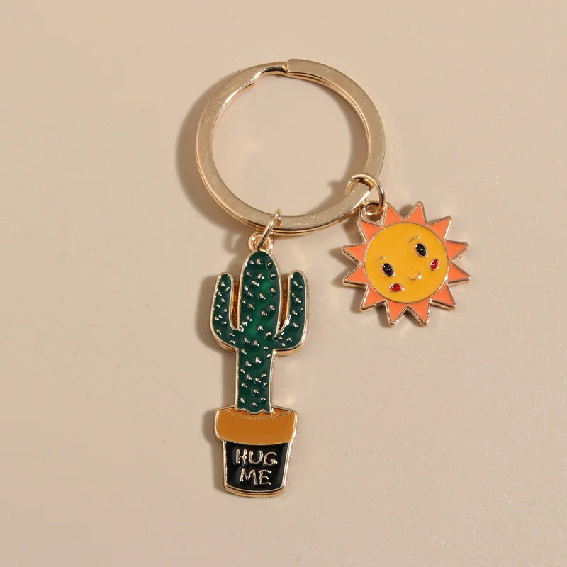 Sun Cactus Keychain