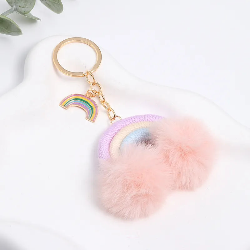 Pompom Rainbow Keychain