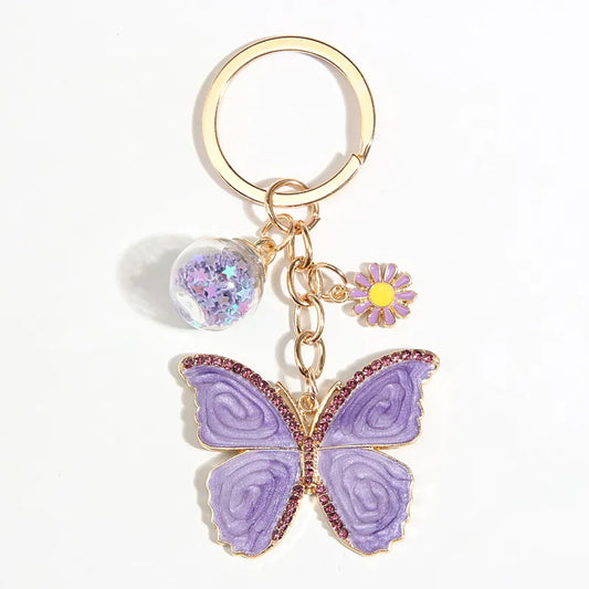 Lavender Butterfly Keychain