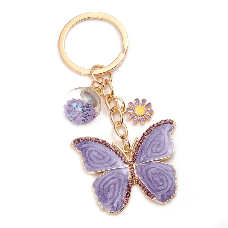 Lavender Butterfly Keychain