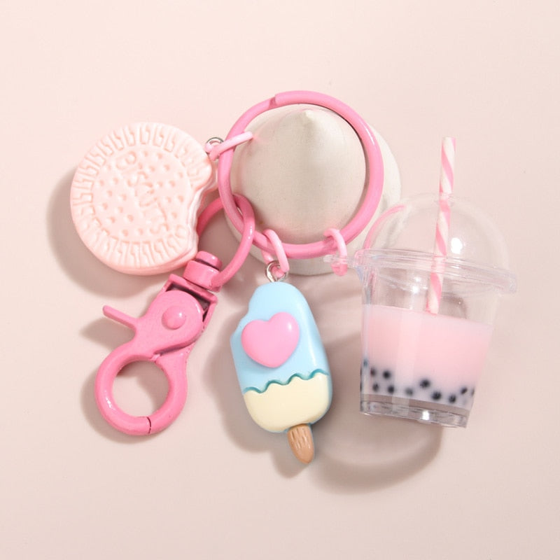 Boba Tea and Ice Cream - Keychain