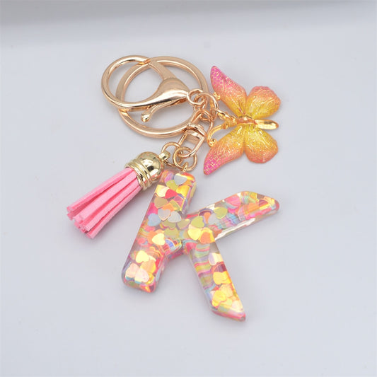 Butterfly Letter Keychain